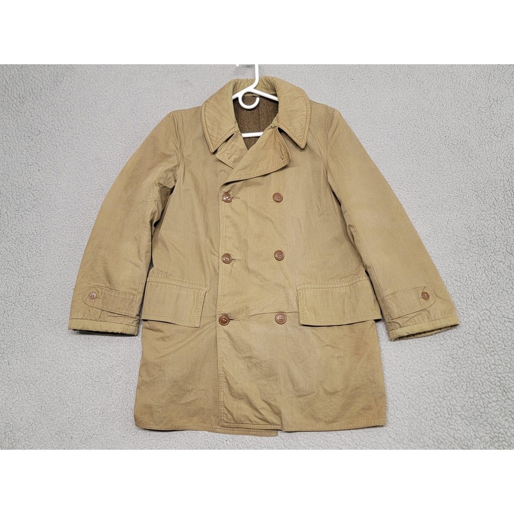 Vintage WWII Era US Army M1938 Mackinaw Jeep Jacket Mens Medium Wool Lined Coat
